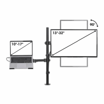 Manhattan soporte para escritorio combinado con brazo para monitor y soporte para laptop 13" a 32" - Image 5